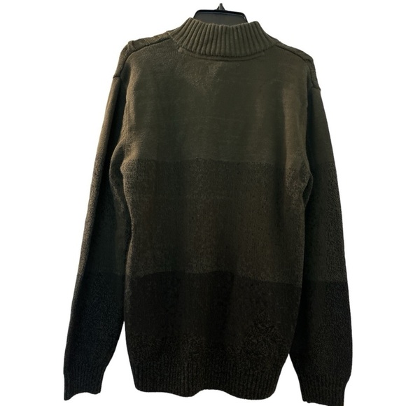 COMMERCE mens sweater, size XL, standup collar 4 buttons. Heavy knit Ombré green - Picture 6 of 6